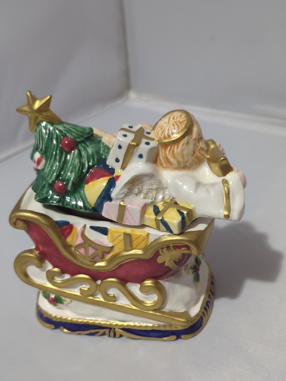 Fitz and Floyd White Porcelain Base with Gold Trim Accent